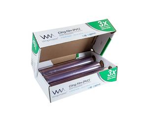 WRAPMASTER 3000 CLING FILM REFILLS - 3 ROLLS, 12" Wide x 1000ft Long
