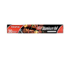 WRAPOK 1 x Tin Aluminum Kitchen Foil Roll Catering Baking Food Service Cooking Foil for BBQ, Cooking, Grilling, Roasting - 30 cm x 30 m