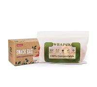 WRAPOK 100% Biodegradable Sandwich Bags Compostable Recyclable Small Freezer Bag for Cookies, 100 Count