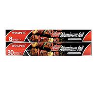 WRAPOK 2 x Aluminum Kitchen Foil Catering Baking Food Cooking Tin Foil Roll for BBQ, Grilling, Roasting - 30 cm x 38 m