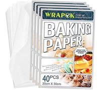 WRAPOK Baking Parchment Paper Greaseproof Cooking Sheets White Non-Stick Pre-Cut Liners for Kitchen Home, 8 x 12 Inch (160 Count)