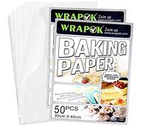 WRAPOK Baking Parchment Paper Greaseproof Cooking Sheets White Non-Stick Pre-Cut Liners for Kitchen Home, 12 x 16 Inch (100 Count)