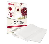 WRAPOK Baking Parchment Paper Greaseproof Cooking Sheets White Non-Stick Pre-Cut Liners for Kitchen Home, 8 x 12 Inch (40 Count)