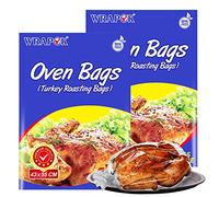 WRAPOK Large Turkey Roasting Bags Cooking Oven Chicken Bag For Meat Poultry Fish Seafood Vegetable - 8 Bags (17 x 21.5 Inch)