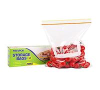 WRAPOK Medium Freezer Bags Ziplock Reusable Sandwich Plastic Food Bags - 9.8 x 8.7 Inch (50 Count)