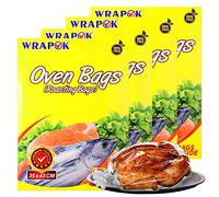 WRAPOK Oven Cooking Bags Medium Size Roasting Baking Bag for Meats Ham Ribs Poultry Seafood on Thanksgiving, 14 x 17 Inch - 20 Bags Total(Pack of 4)