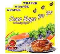 WRAPOK Roasting Cooking Bags Oven Chicken Bag for Meat Poultry Fish Seafood Vegetable, Medium - 15 Bags (14 x 17 Inch)