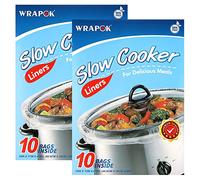 WRAPOK Small Slow Cooker Liners Kitchen Disposable Cooking Bags BPA Free for Oval or Round Pot, Size 11 x 16 Inch, Fits 1 to 3 Quarts - 2 Pack (20 Bags Total)