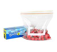 WRAPOK Ziplock Freezer Bags Large Reusable Food Plastic Seal Bag Soup Storage Zip Lock Bag, 10.5 x 11 Inch - 50 Count