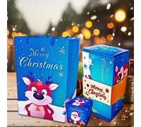 Wrapped Christmas Boxes, Christmas Bounce Chocolate Money Box, Folding Bag for Women Men Kids Bakers Cookie Chocolate Wine Valentine's Day Jewelry Home Celebration