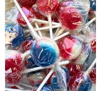 Wrapped Great British Mix Mega Lollies (20 Lollies) - Red, White and Blue Mega Lolly Mix