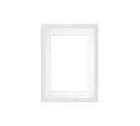 Wrapped MDF Photo Frame/Picture Frame/Poster frame - Moulding 20mm Wide and 15mm Deep - White Frame with White Mount - 10"x8" for 8"x6" pictures