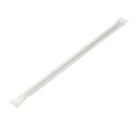 Wrapped White Stripe Paper Straw 8inch - Case of 6000 - Individually Wrapped Paper Straws