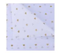 Wrapping Paper 10 Sheets/lot 50 * 70 Cm Wrapping Paper DIY Handmade Craft Star Love Dot Pattern Tissue Floral Packaging Material(Gold-love-White)