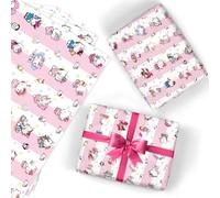 Wrapping Paper 5 Sheets- 50*70cm Cartoon Wrapping Paper Sheets, Gift WrappinG PapeR for Present Gift Wrap Pack for Birthday, Recyclable BirthDay WrappinG PapER for Kid Boy Girl Party Favor Decorations