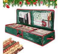 Wrapping Paper Container,Oxford Fabric Festive - Wrapping Paper Organizer for Christmas - for Rolls Bows Living Room Bedroom Closet Cabinet Shelf