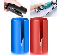 Wrapping Paper Cutter - Safe & Easy-to-Use Fast Kraft Craft Paper Roll Sliding Line Cut Trimmer, Gift Wrapping Paper Cutter Tool for Birthday Holiday Christmas Wrapping Paper (Blue+Red)