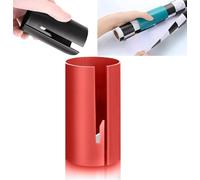 Wrapping Paper Cutter - Xmas Gift Wrap Cutter, Safe & Easy-to-Use Fast Kraft Paper Roll Slitter with Finger Safety, Ideal for Effortless Wrapping at Birthdays & Christmas (Red)