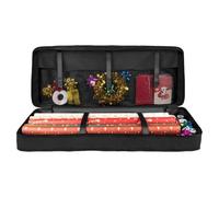 Wrapping Paper Holder Large Capacity Zipper Portable Handle | Holiday Ribbon Storage Box Ribbons Bows Tags for Christmas Birthday Wedding Holiday Craft Room Decorators Organizers