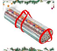 Wrapping Paper Organizer Storage, 39 Inch Gift Wrap Containr Bag With Handles, Craft Supplies Organizer, Perfect For Rolls, Ribbons, Bows, Gift Bags, Underbed Or Closet Holiday, 39.3 X 7.9In