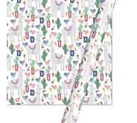 Wrapping Paper Roll,10pcs Cactus Alpaca Print Cartoon Craft Papers Gift Wrapping Papers Roll(N3)