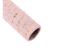 Wrapping Paper Roll,50CM*5Y Florist Wrapping Mesh Flowers Gift Packaging Craft Paper Star and Moon DIY Bouquet Supplies Decor Party Home Roll(Pink)
