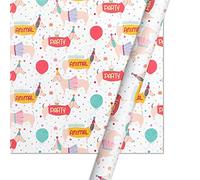 Wrapping Paper Roll,Colored Polar Bear Forest Bird Dog Gift Paper Flower Paper Roll(E)
