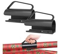 Wrapping Paper Roll Cutter with Handle - Push Cut for Halloween, Christmas, Birthday Gift Wrapping - Convenient Gift Wrap Cutter Holder Dispenser Clip Tool Tube (2 Pcs)