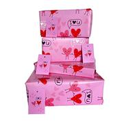 Wrapping Paper Sheets Gift Wrap With Tags x 4 I Love You Heart Design For Adult Perfect For Birthday Valentines Christmas Anniversary For Men & Women