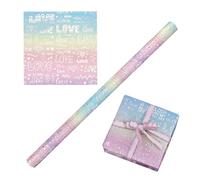 Wrapping Paper Sheets, Valentine's Day Sheets, Holiday Wrap Roll with Colorful Design, Wrapping Paper for Adults Children Birthday, for Party Family Gathering Seasonal Celebrations Wedding