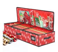 Wrapping Paper Storage Container - Fits up to 27 Rolls 1 3/8” Diam. Underbed Gift Wrap Organizer Bags, Wrapping Paper Rolls, Ribbon, and Bows - Under Bed- Durable Material 600D - Up to 40" Rolls