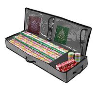 Wrapping Paper Storage Container Wrapping Container Bag with Two Interior Pockets Heavy Duty Underbed Gift Wrap Organizer Fits for Holiday Accessories Ornaments(grey)