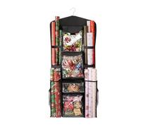 Wrapping Paper Storage - Double-Sided Hangable Wrap Organizer | Wrap Organizer Bags | Wrapping Paper Rolls Bows Container for Closet, Door, Cabinet | Double-Sided Hanging Gift Storage Boxes