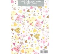 Wrapping PaperWrapping Paper Gift Wrap 2 SHEETS & 2 Matching TAGS. Anniversary Wedding Engagement Valentine Birthdays Hearts Designed by Simon Elvin Made in UK