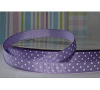 Wrappings and Bows Polka Dot Grosgrain Ribbon 10mm x 25m Reel Lavender