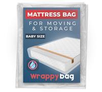 Wrappybag - Mattress Cover for Moving - Heavy Duty Mattress Cover - Waterproof Plastic Bag Protector for Moving House, Storage & Transport - Baby Size