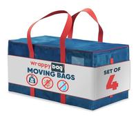 WRAPPYBAG Pack of 4 XXL Storage Bags - Large Size Bag for House Moves or Travel - Solid, Thick and Airtight Bag with Reinforced Handles - Clothes/Duvet/Cushion - 75 x 36 x 38 cm