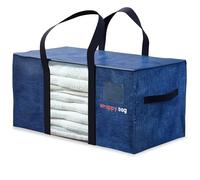 WRAPPYBAG Pack of 4 XXL Storage Bags - with transparent window - Bags for Moving House/Travel - Tough, Thick & Watertight with Reinforced Handles - for Clothing & Bed Linen - 75 x 36 x 38 cm