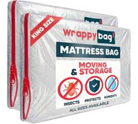WRAPPYBAG - Protective Plastic Mattress Bag - European King 160 x 200 cm - Set of 2 - Durable Storage Bag - For Moving house, Storage and Transport
