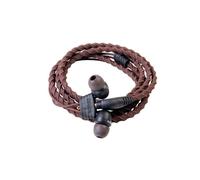 Wraps In Ear-Wristband Earphones Headphones Wearable, 3.5mm Jack-Braided-Brown