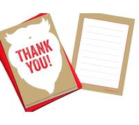 WRAPT Christmas Kids Thank You Notes Pack of 10 Postcards - Santa Themed Thank You Cards for Children. Quality Christmas Card Thank You Notes Including Co-ordinating Colour Envelopes