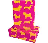 WRAPT Eco Birthday Wrapping Paper Large Quality Thick 50x70cm Present Sheets - UK Made - Recyclable Gift Wrap (Dashing Dogs, 6 sheets 1 design)