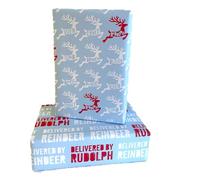 WRAPT Eco Christmas Wrapping Paper - 12 sheets 70cm x 50cm Childrens Wrapping Paper - Made in the UK. Premium Sustainably Sourced Recyclable Xmas Gift Wrap. (Delivered by Rudolph)