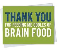 WRAPT 'Thank You For Feeding Me Oodles of Brain Food', 8 Pack of Teacher Thank You Cards Multipack, Quality A6 Cards with Envelopes, Teacher Appreciation Cards
