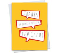 WRAPT 'Thanks for Being a Terrific Teacher' Large Teacher Thank You Card A4 | End of Term Thank You Card from Students Pupils Class | Cards for Teachers