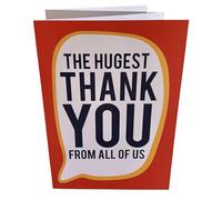 WRAPT 'The Hugest Thank You' Extra Large Fold Out Card - Thank You Greeting Cards with 7x Blank A4 Sides | Thank You Card for Teachers & Office | Colleague Leaving Card with Envelope Included