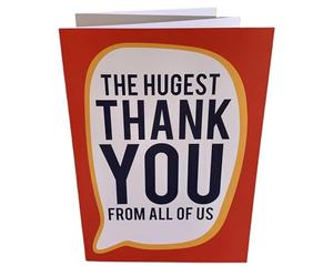WRAPT 'The Hugest Thank You' Extra Large Fold Out Card - Thank You Greeting Cards with 7x Blank A4 Sides | Thank You Card for Teachers & Office | Colleague Leaving Card with Envelope Included
