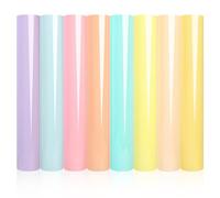 WRAPXPERT Pastel Iron on Vinyl Boho Heat Transfer Vinyl Bundle 12 X 10 in, 8 Assorted Pastel HTV for T-Shirts,Garment, Easy to Cut & Weed