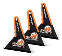 WRAPXPERT Window Tint Squeegee, 3 Pack Car Tint Tools Tri-Edge Corner Squeegee, Short Handle Tinting Squeegee for Windscreen, Rear/Side Window Film Application, Ultra-Thin Blade Contour Card