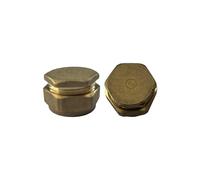 WRAS 22mm Brass Compression Stop End Blank Cap for Copper Pipe - Pack of 2, WRAS and BS EN 1254-2 Certified Plumbing Fittings, Copper Pipe Fittings, End Caps